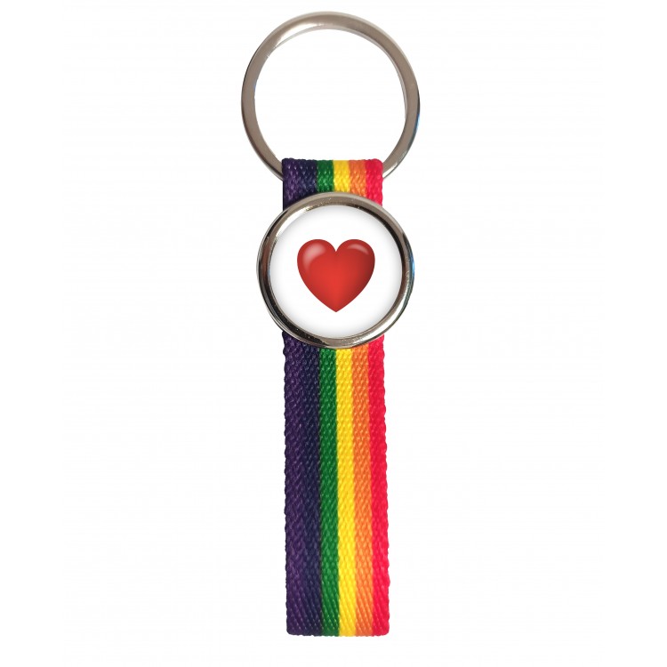 Porte-clé bande textile avec drapeau LGBT
