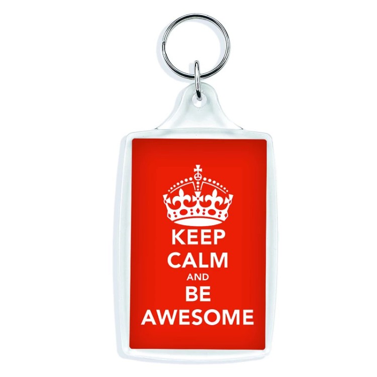 Porte clé photo publicitaire plastique rectangle XXL double face