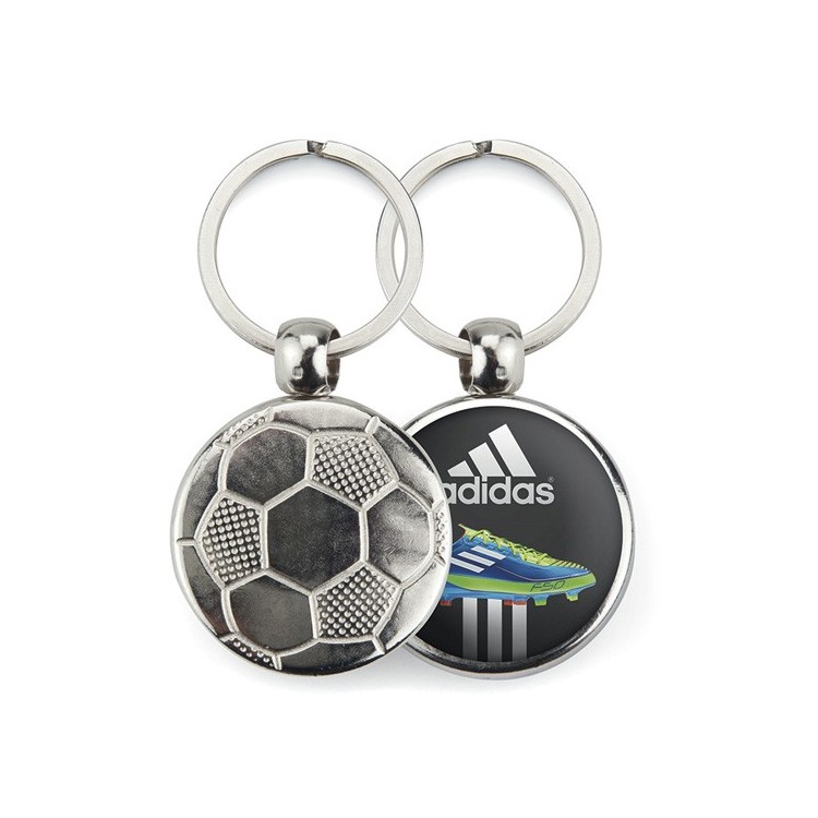Porte-clé métallique ballon de foot avec logo adidas